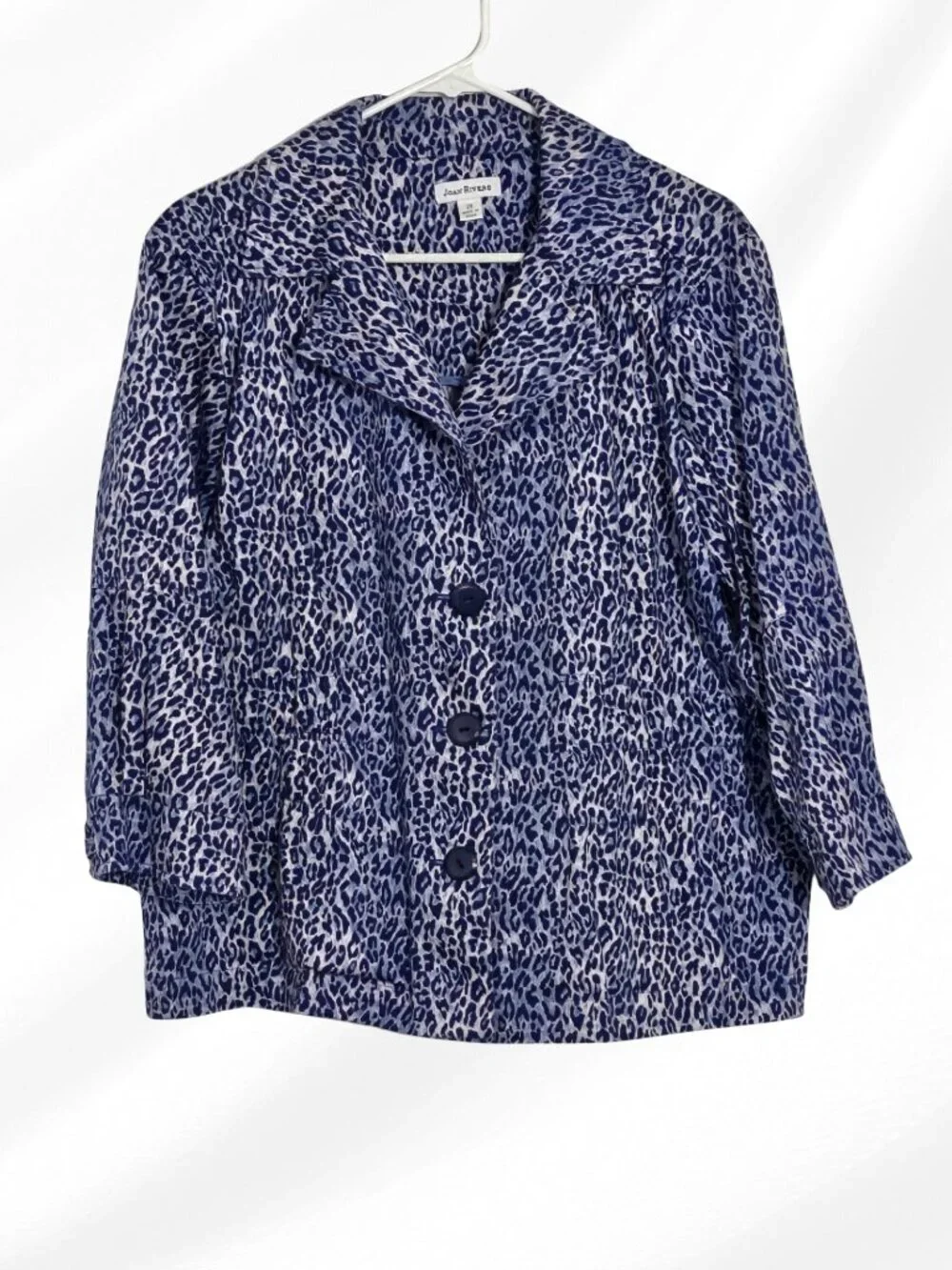 2/$50 Joan Rivers Purple Animal Print Blazer Size 2X Womens Jacket Plus Size